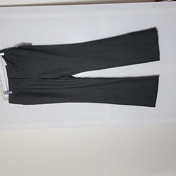 Gray Modern Fit Trouser Leg Petite Stripe Pants 4P - Picture 2 of 8